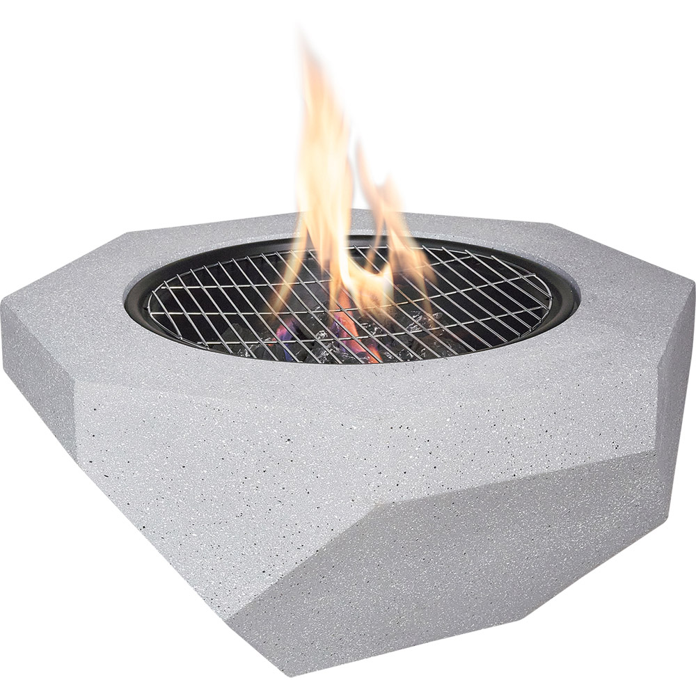 Field & Flame Rhoda Concrete Grey Wood Burning BBQ Fire Pit Image 4