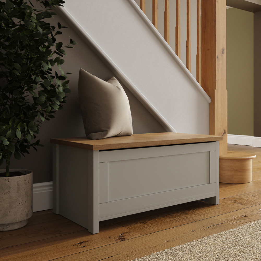 GFW Lancaster Grey Ottoman Storage Bench Image 7