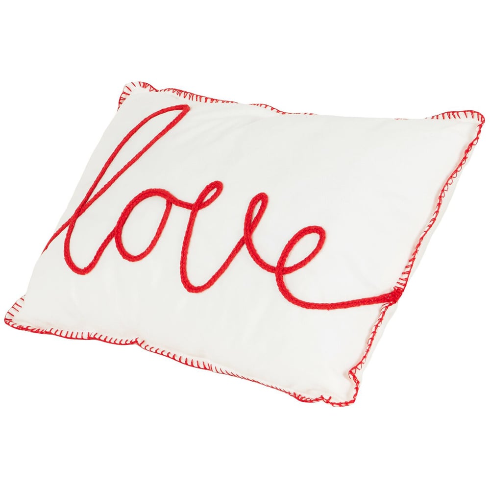 Red Love Cushion - White and Red Image 4