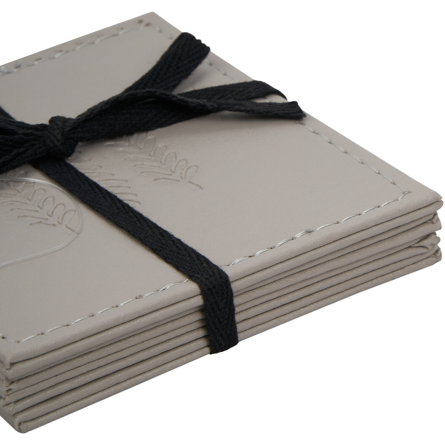 Pack of 4 Nature Embossed Square Coasters - Grey Image 2