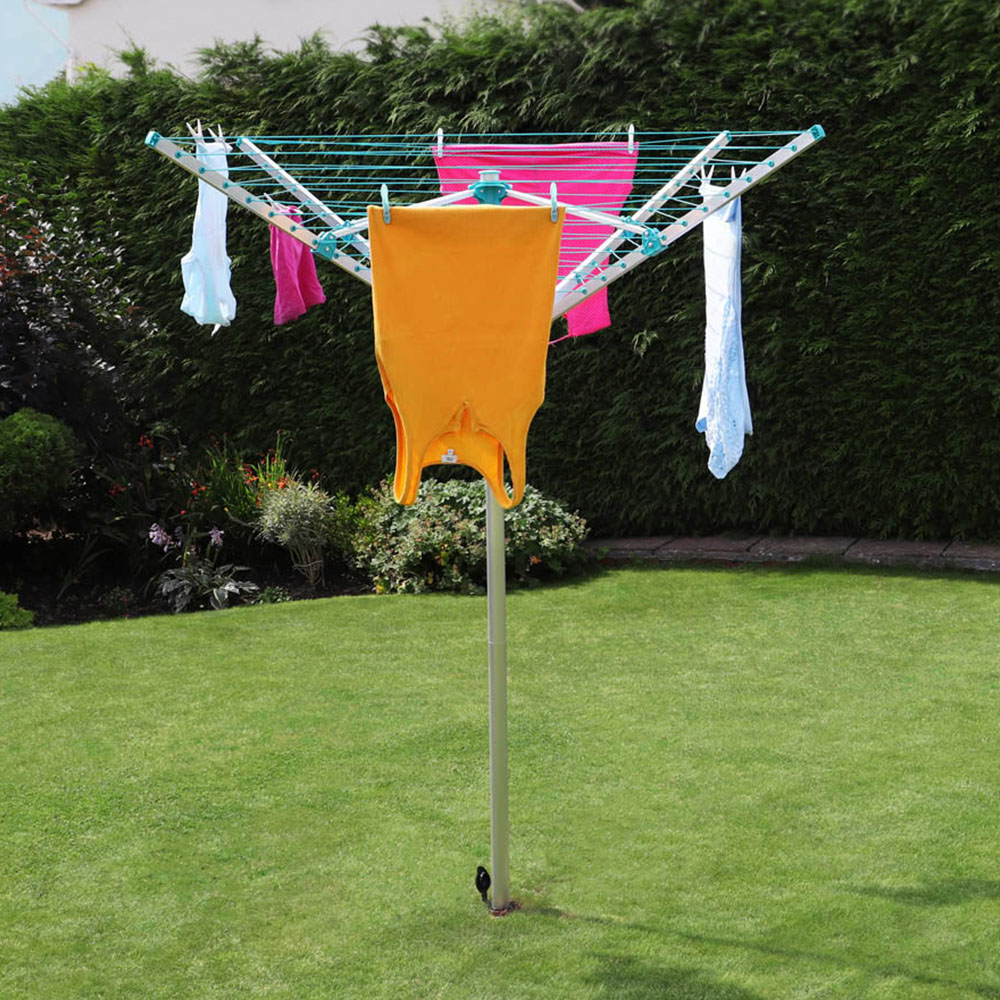 JVL Silver 4 Arm Aluminium Rotary Airer 40m Image 2