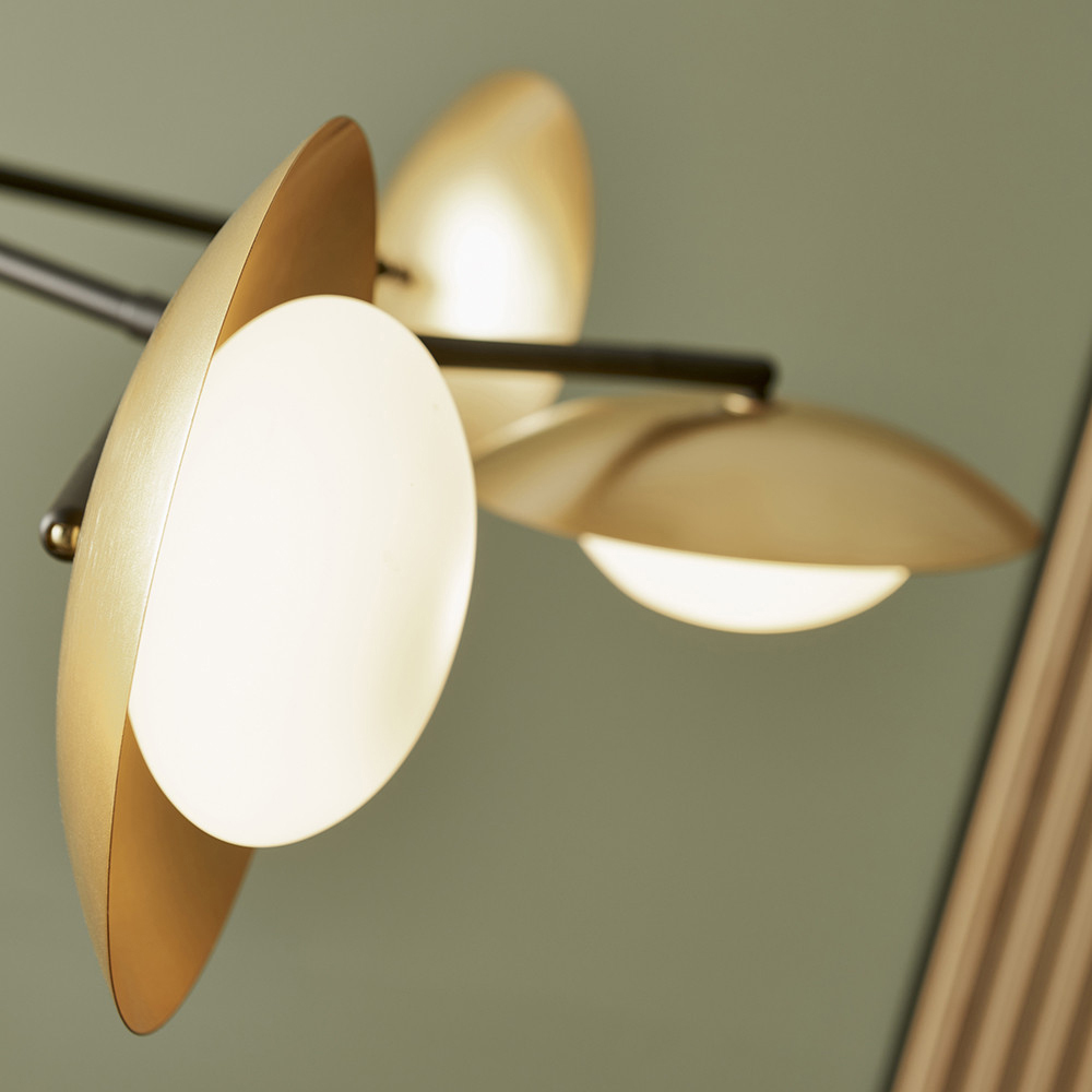 Merano Tivoli Gold and Dark Bronze 6 Light Ceiling Semi Flush Image 3