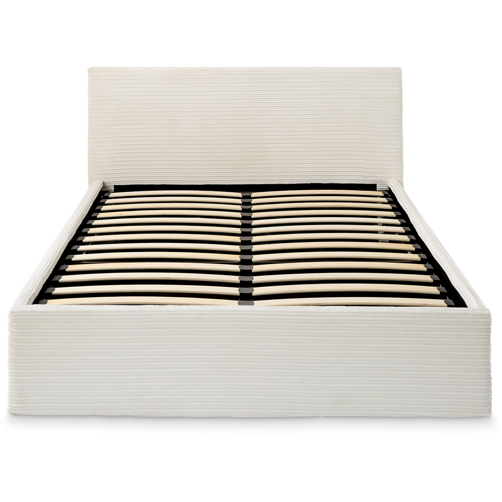 GFW Double Cream Corduroy End Lift Ottoman Bed Image 3