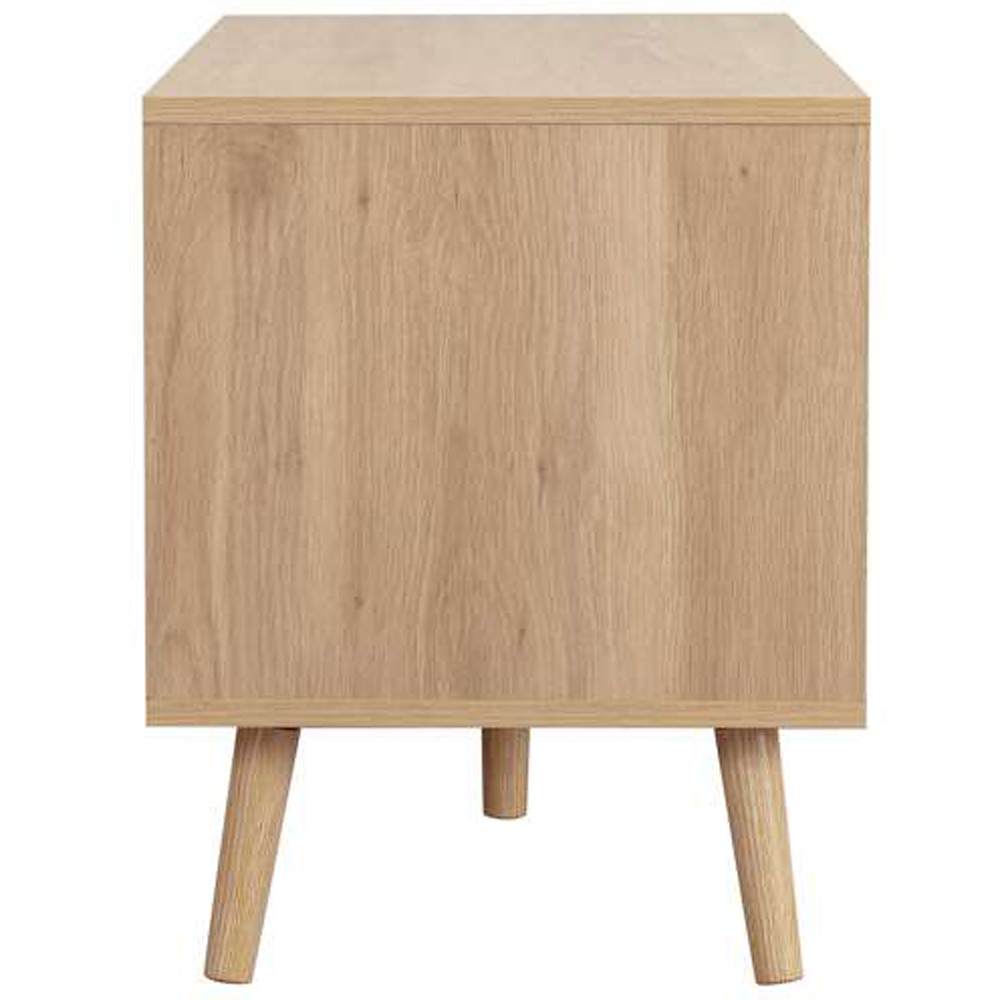 Birlea Croxley Oak Single Door 2 Shelf Rattan TV Unit Image 6