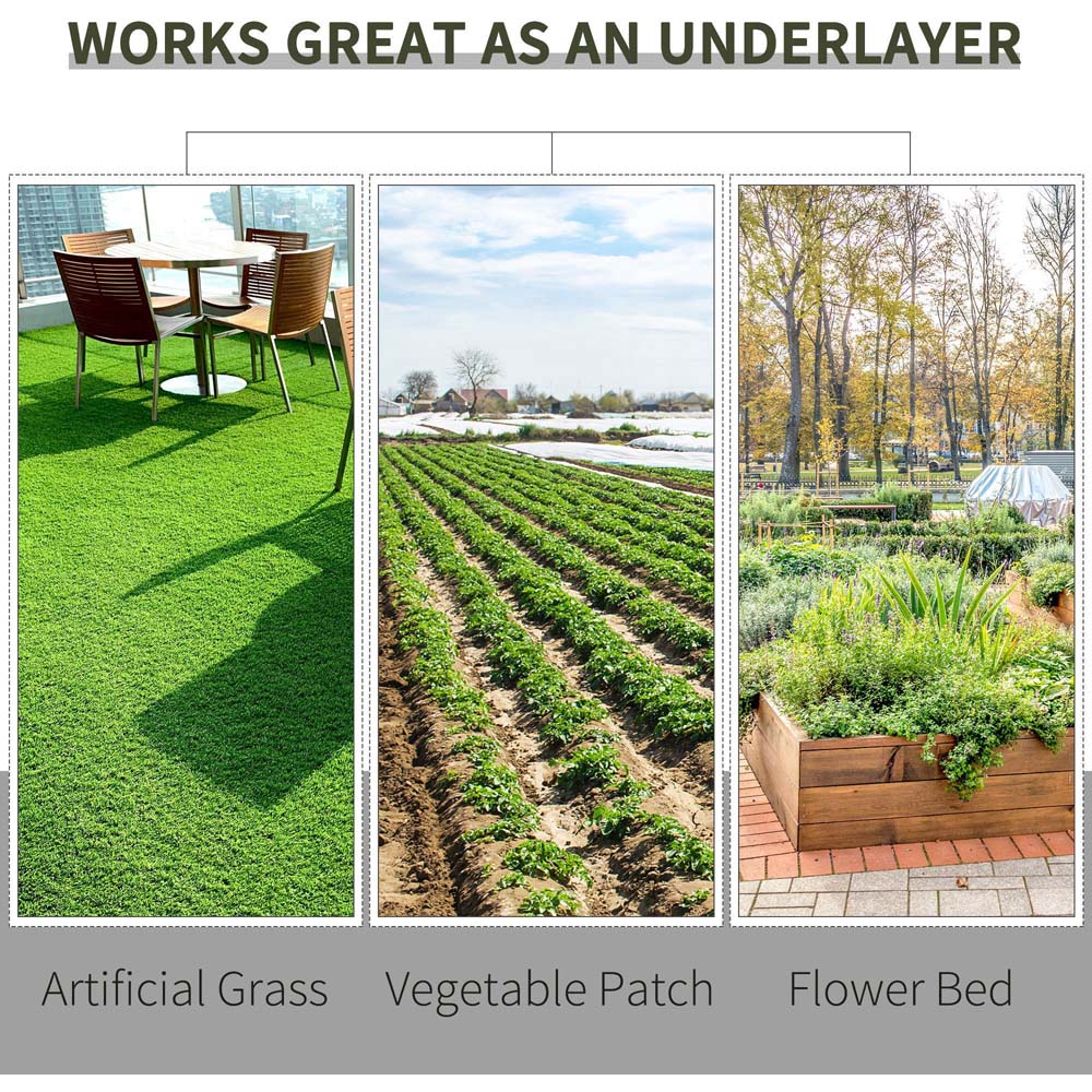 Outsunny Garden Fabric Weed Barrier Gardening Mat 2 x 50m Image 5