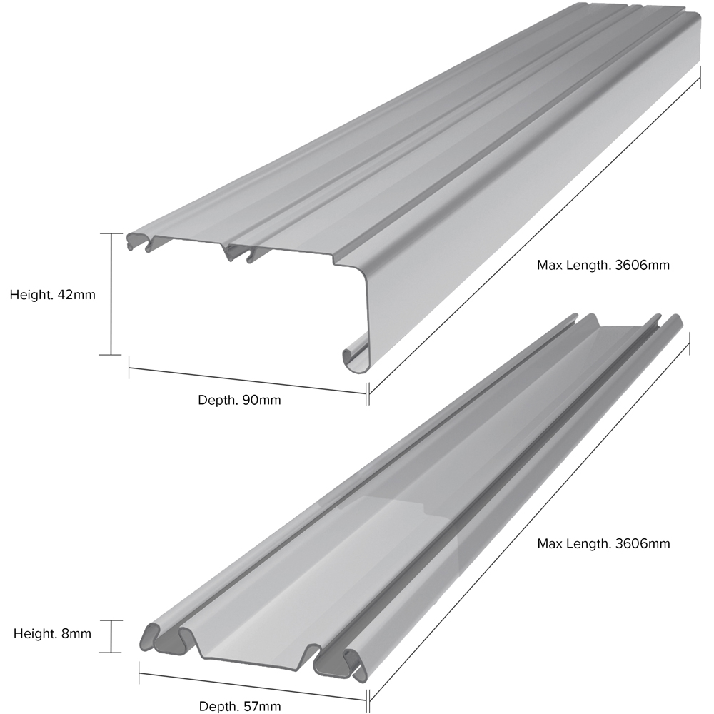Spacepro 142 inch Dove Grey Sliding Wardrobe Track Set 3606mm Image 3