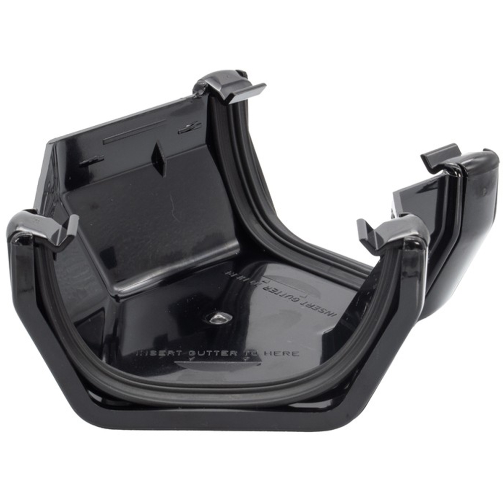 FloPlast Square 135 Degree Gutter Angle Black 114mm Image 3