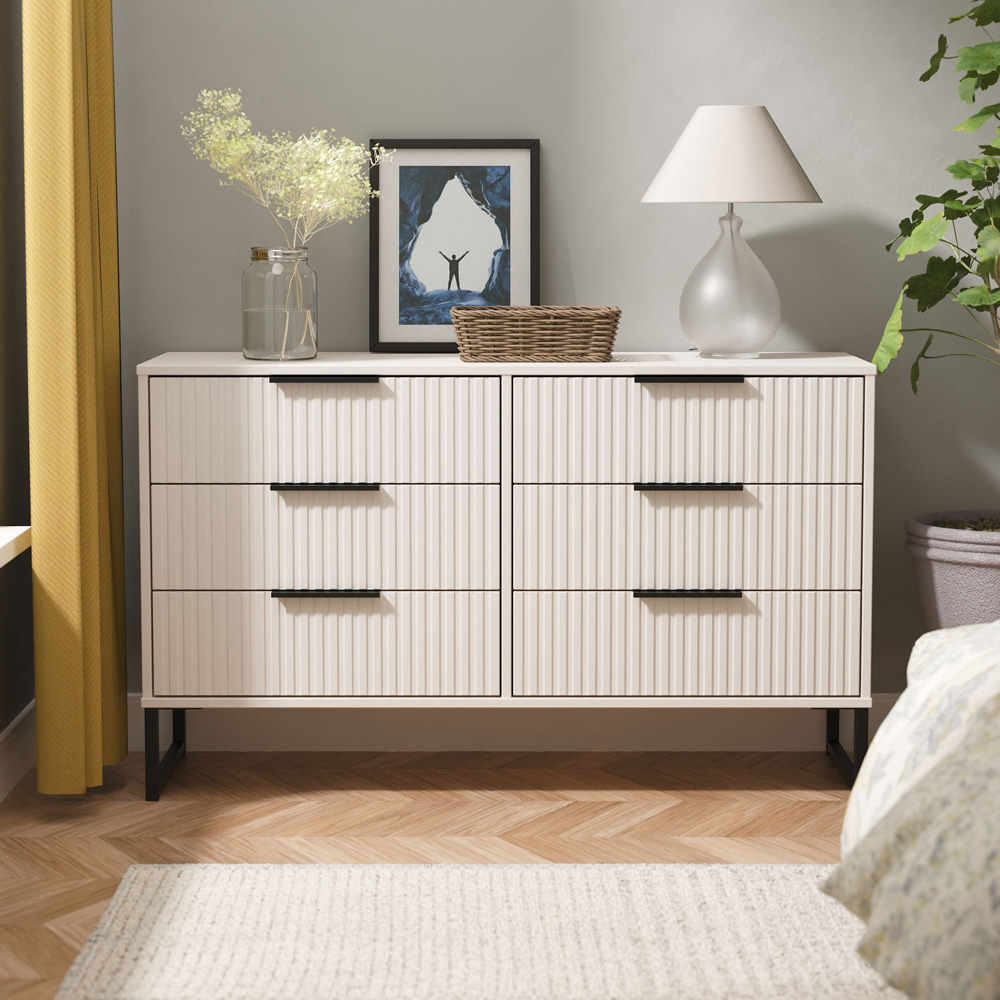 Crowndale Fluted 6 Drawer Kashmir Matt Wide Chest of Drawers Ready Assembled Image 7