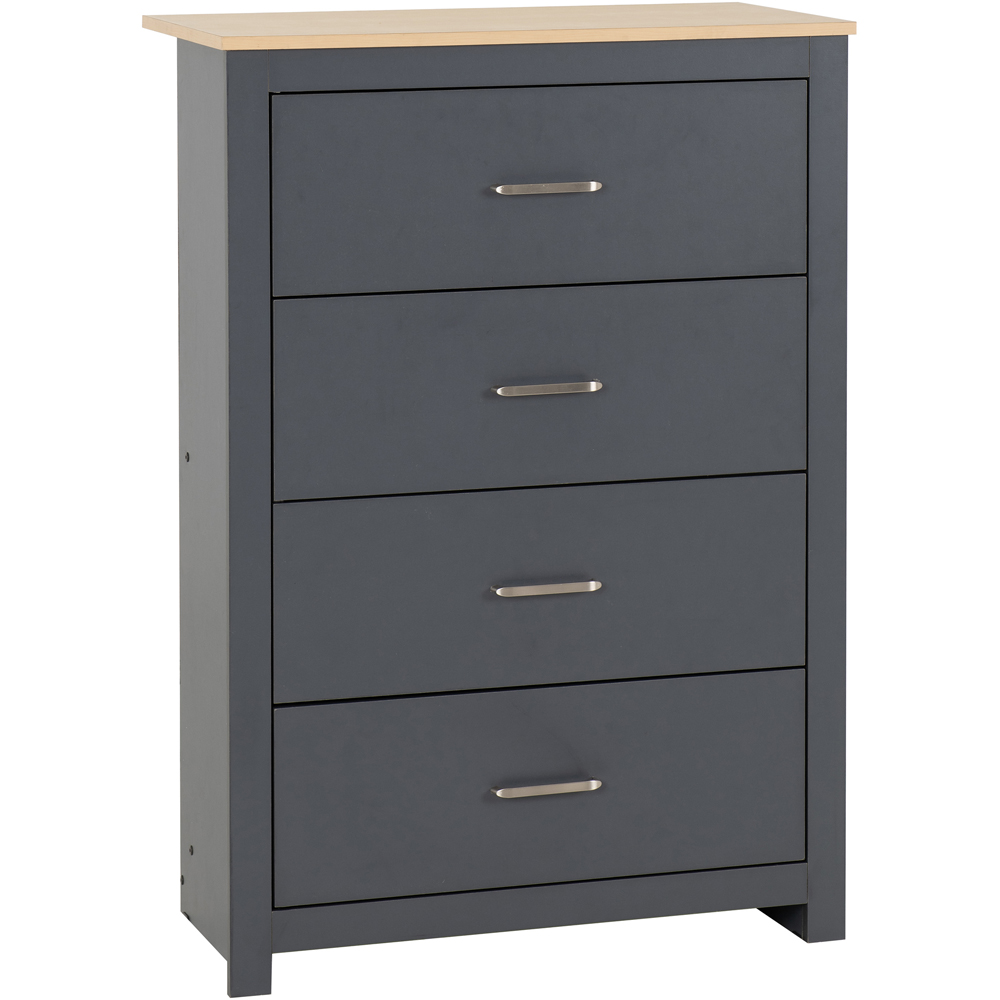 Seconique Portland 4 Drawer Grey and Oak Effect Chest of Drawers Image 2
