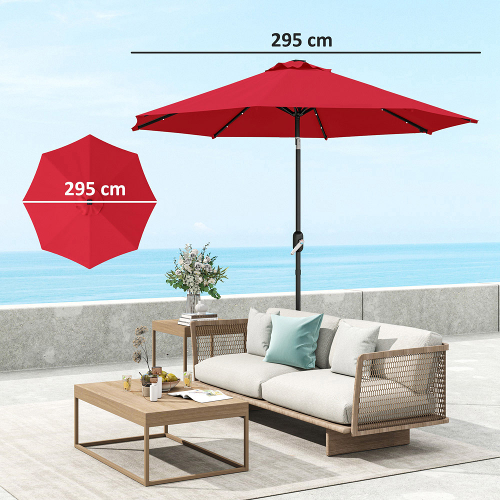 Outsunny Red Parasol Replacement Canopy 300cm Image 9