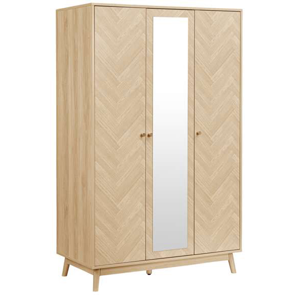 Birlea Herringford 3 Door Oak Mirrored Wardrobe Image 2