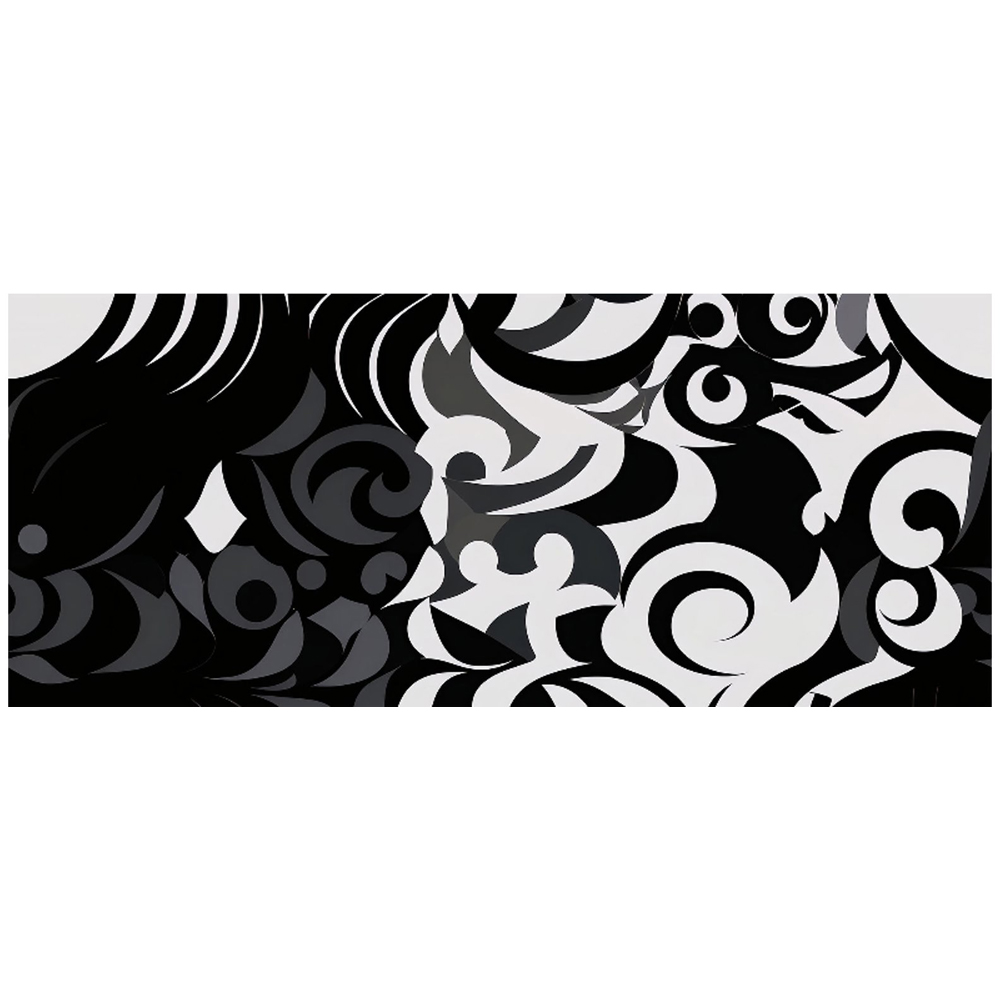 Warren Reed Designer Black Grey Abstract Glass Bathroom Splashback 25 x 60cm Image 2