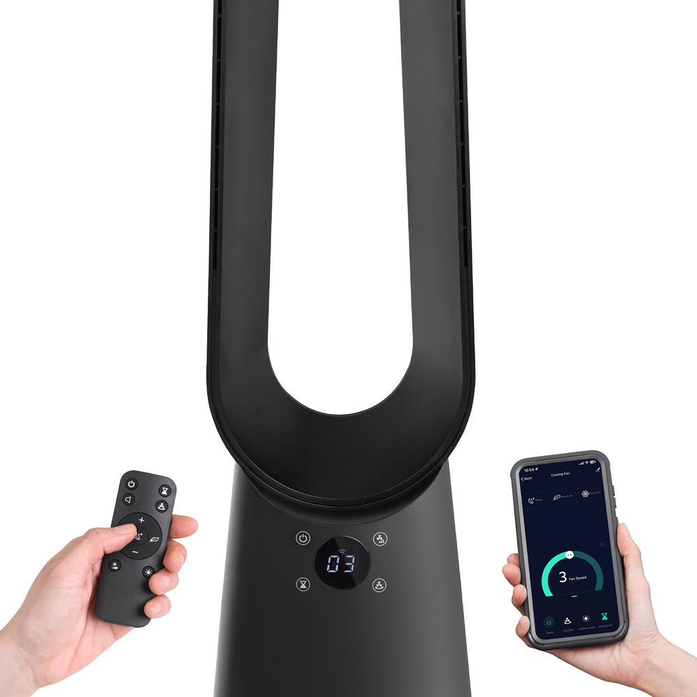 Russell Hobbs Black Smart Bladeless Cooling Fan with Remote Image 2
