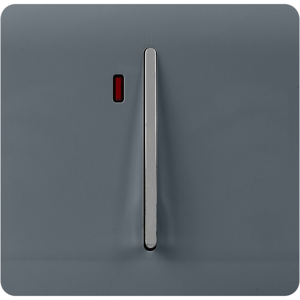 Trendi Switch 1 Gang 45amp Warm Grey Cooker Switch with Neon Image 1