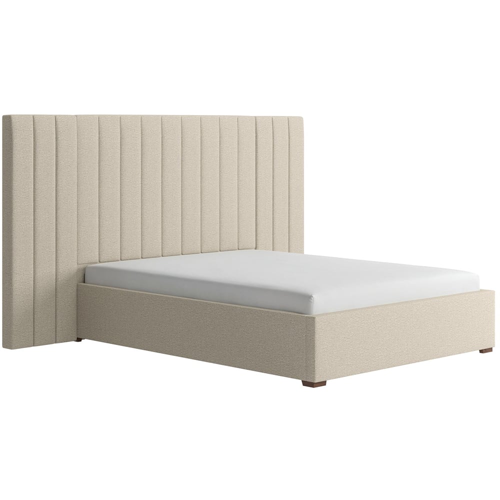 Flair Rosita King Size Cream Hotel Bed with Panelled Headboard Image 2