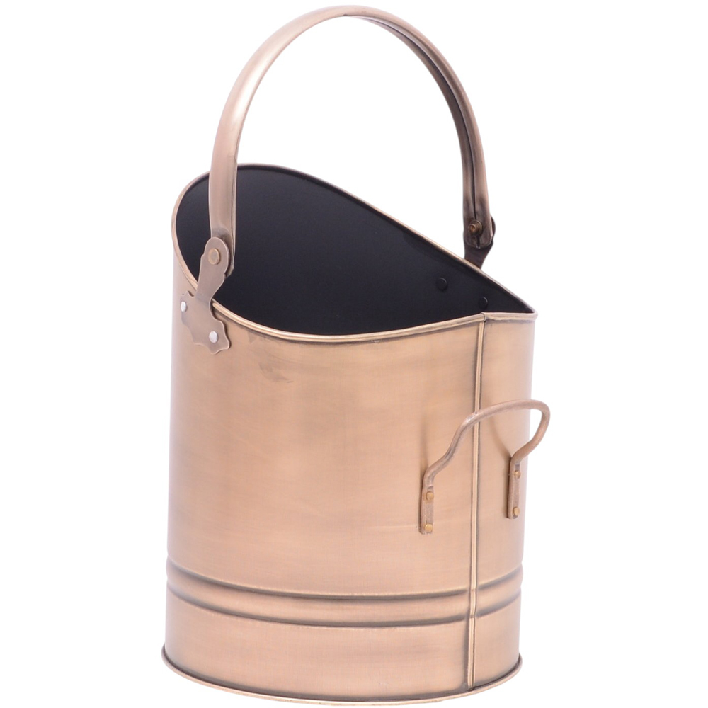 Acacia Home Antique Brass Coal Bucket Image 1