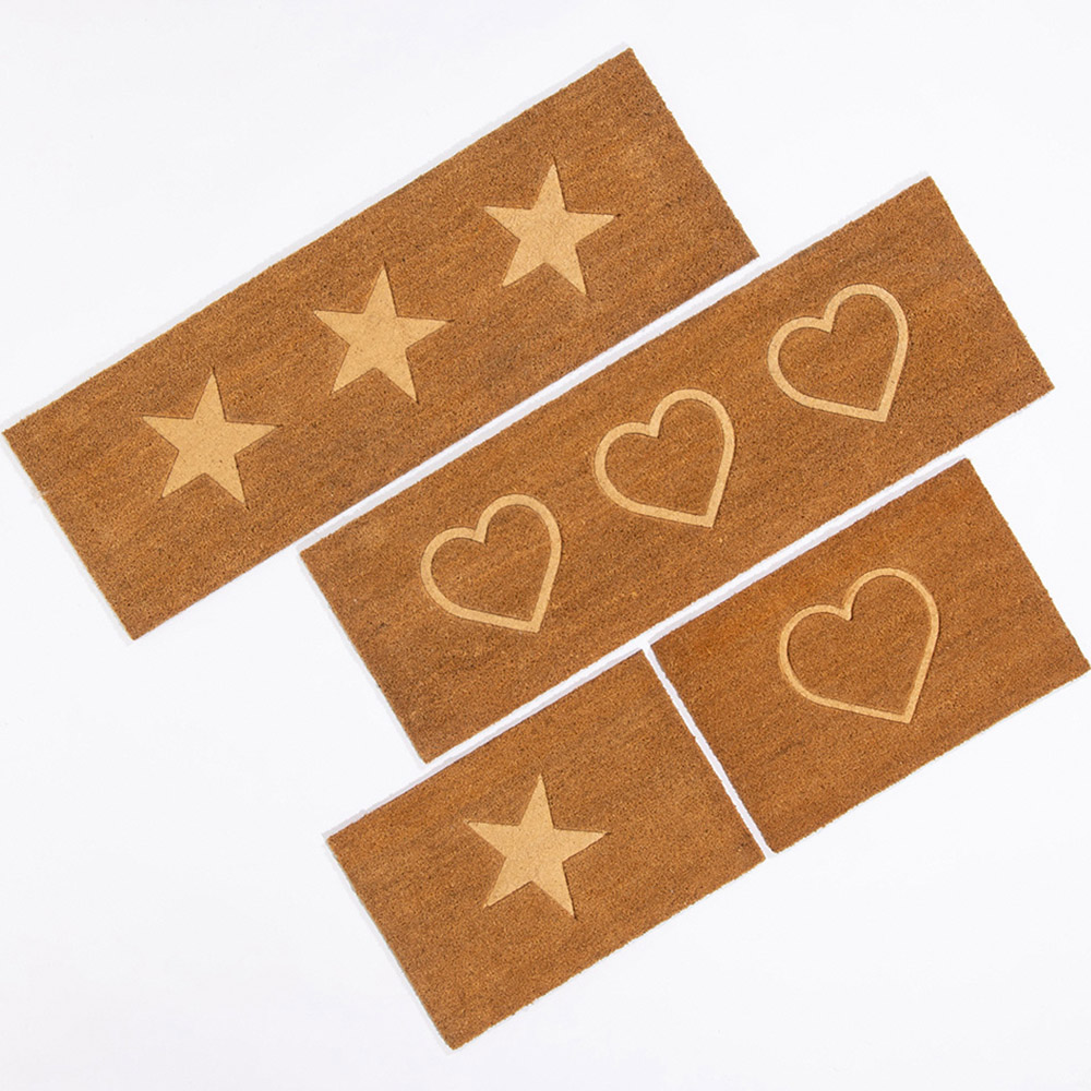 Eselle Astley Star Embossed Natural Coir Door Mat 40 x 60cm Image 6