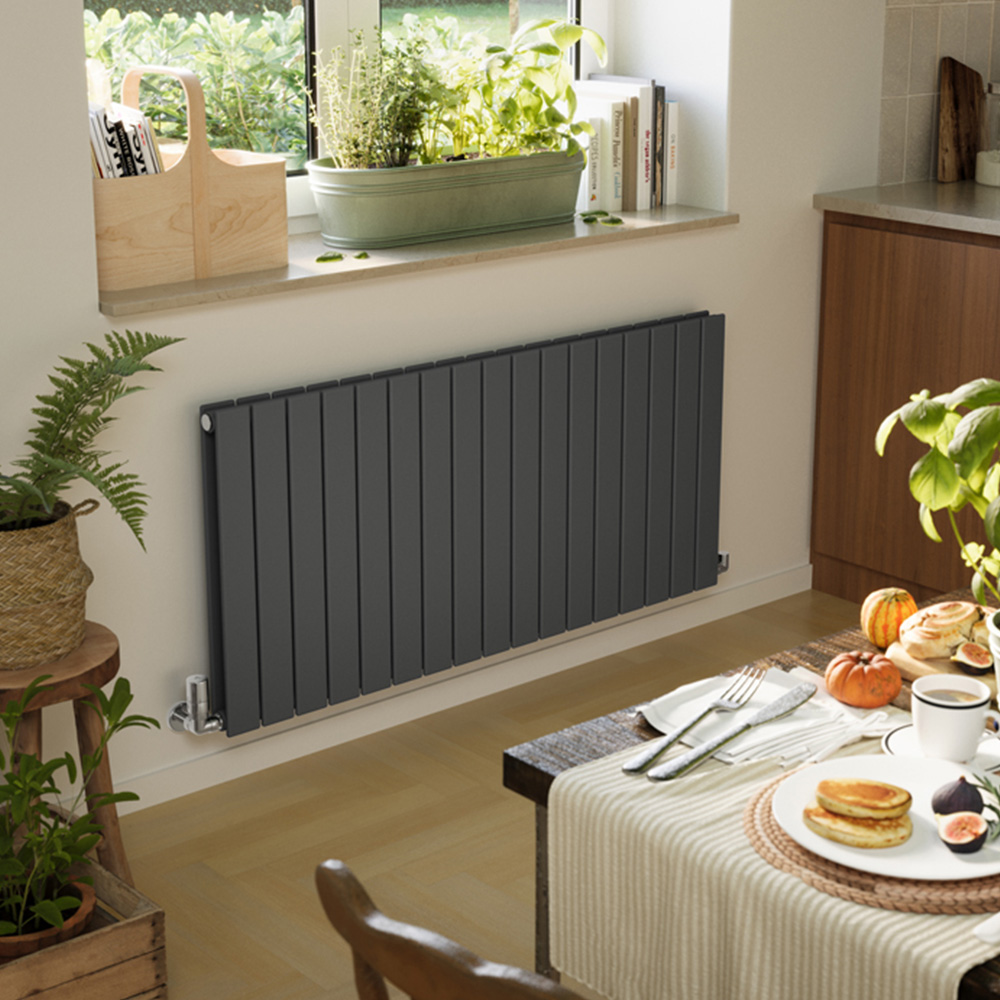 Terma Forte 4488 BTU Metallic Grey Double Panel Radiator 600 x 1254mm Image 2