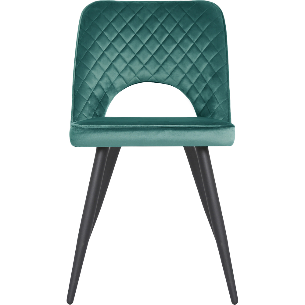 Metis Set of 2 Green Velvet Dining Chair Image 2