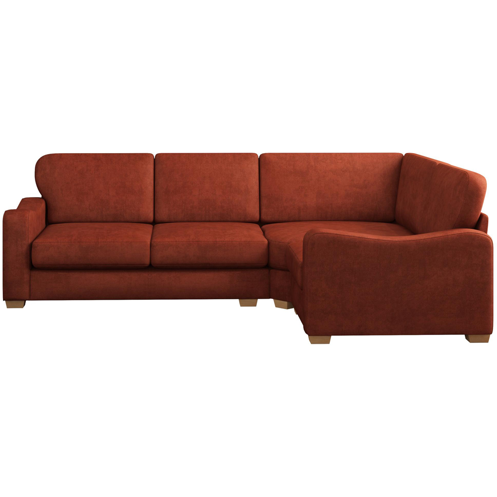 Theadford 3 Seater Marmalade Plush Velvet Fixed Back Right Hand Corner Sofa Image 3