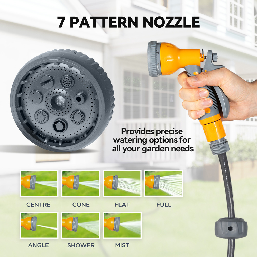 Outsunny Orange Wall Mounted Retractable Hose Reel with Lock Image 7