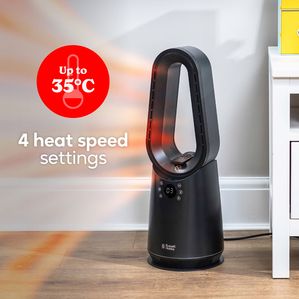 Russell Hobbs RHCBLDL3IN1B-SMT Black Smart Wi-Fi Enabled Compact Bladeless Heat and Cool Fan Image 6