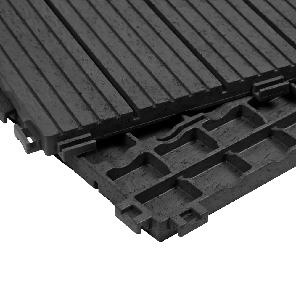 Oseasons Cosmopolitan Graphite Eco Interlocking Decking Tiles 30 x 30cm 10 Pack Image 6
