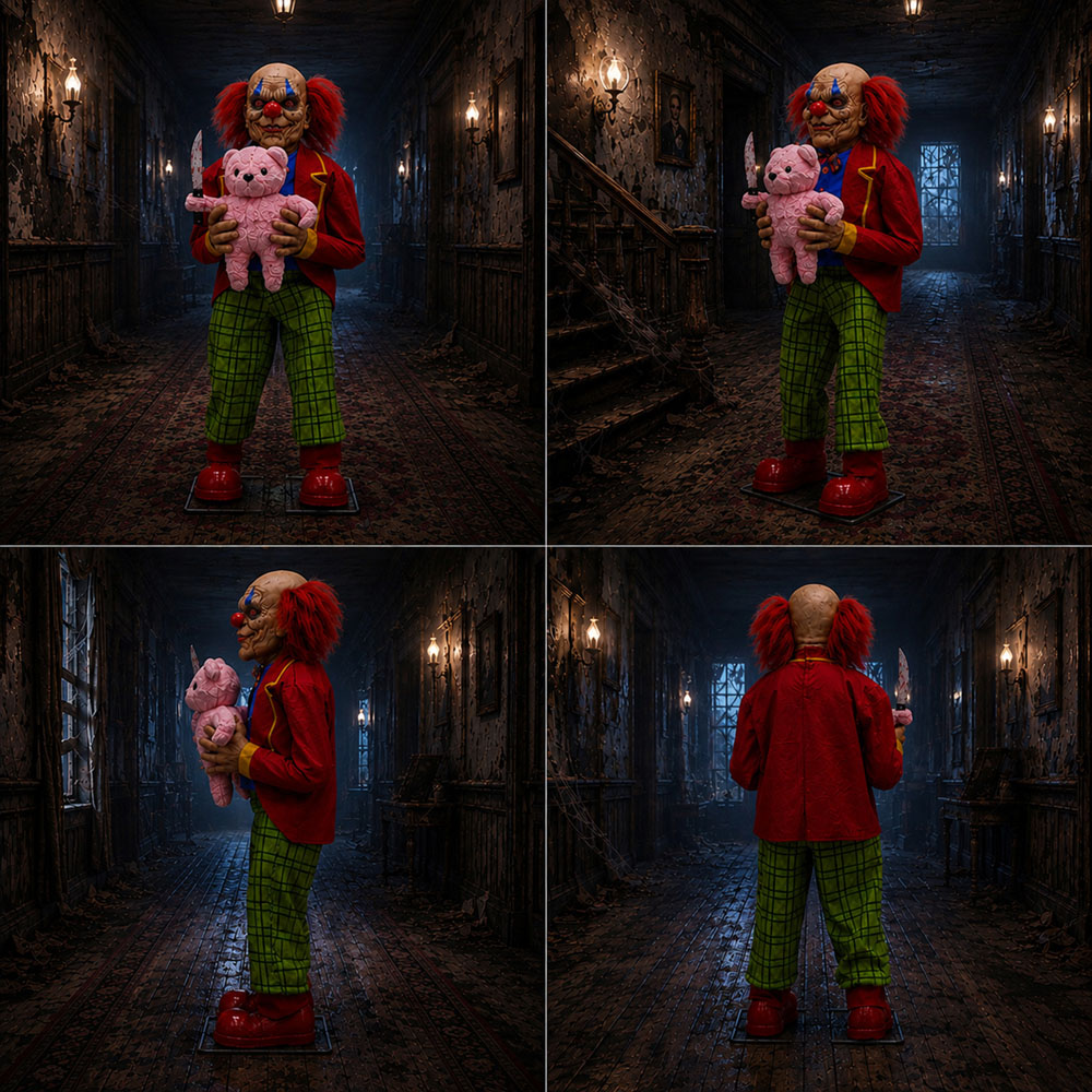 Samuel Alexander Lunging Animated Animatronic Clown Halloween Decoration 4ft Image 8