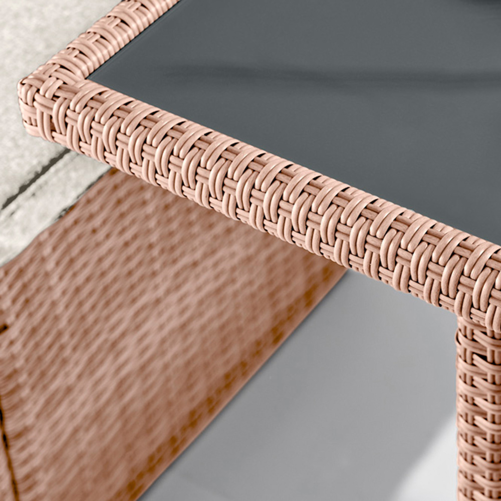 Furniturebox Sierra Rattan 9 Seater Garden Dining Set Beige Image 4