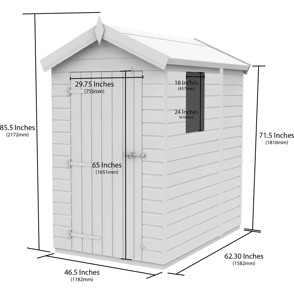 DIY Sheds 4 x 5ft Tongue and Groove Timber Apex Security Garden Shed Image 9