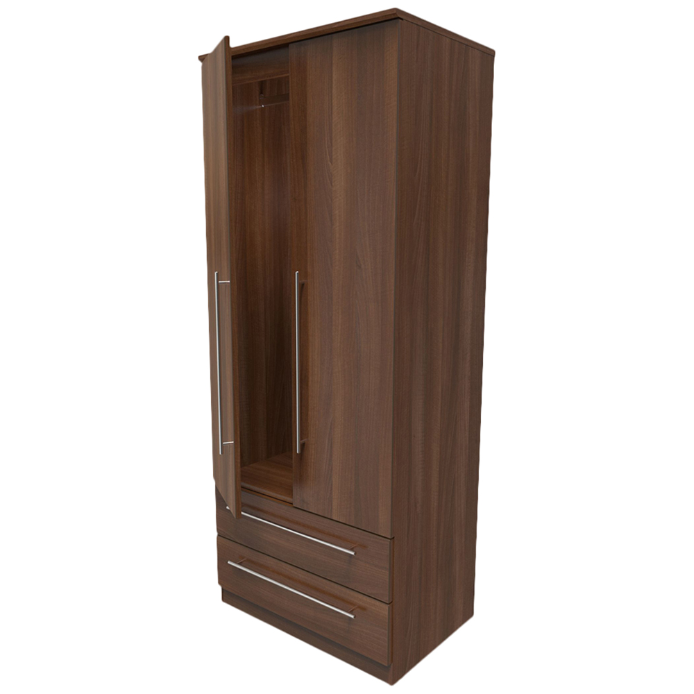 Crowndale Sherwood 2 Door 2 Drawer Noche Walnut Wardrobe Image 5