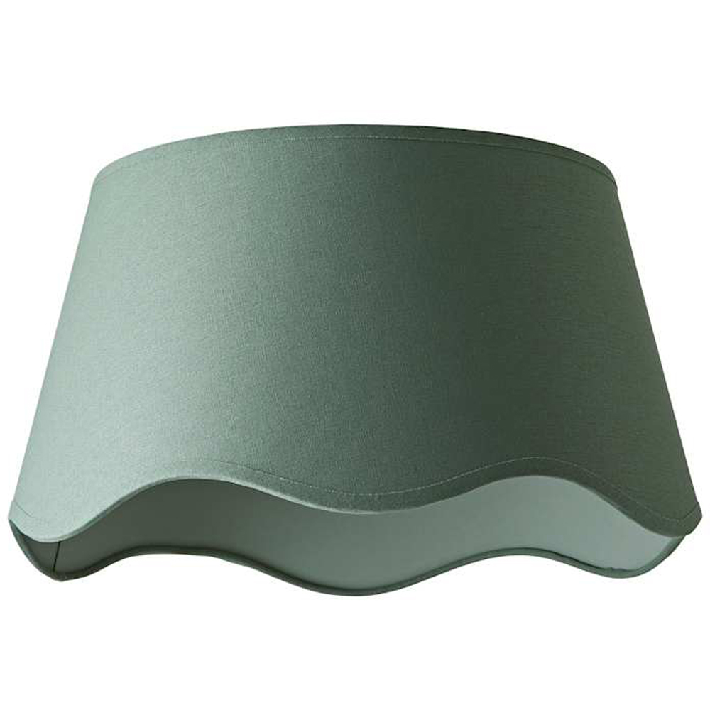 ValueLights Mabel Sage Linen Scallop Edge Large Lamp Shade Image 1