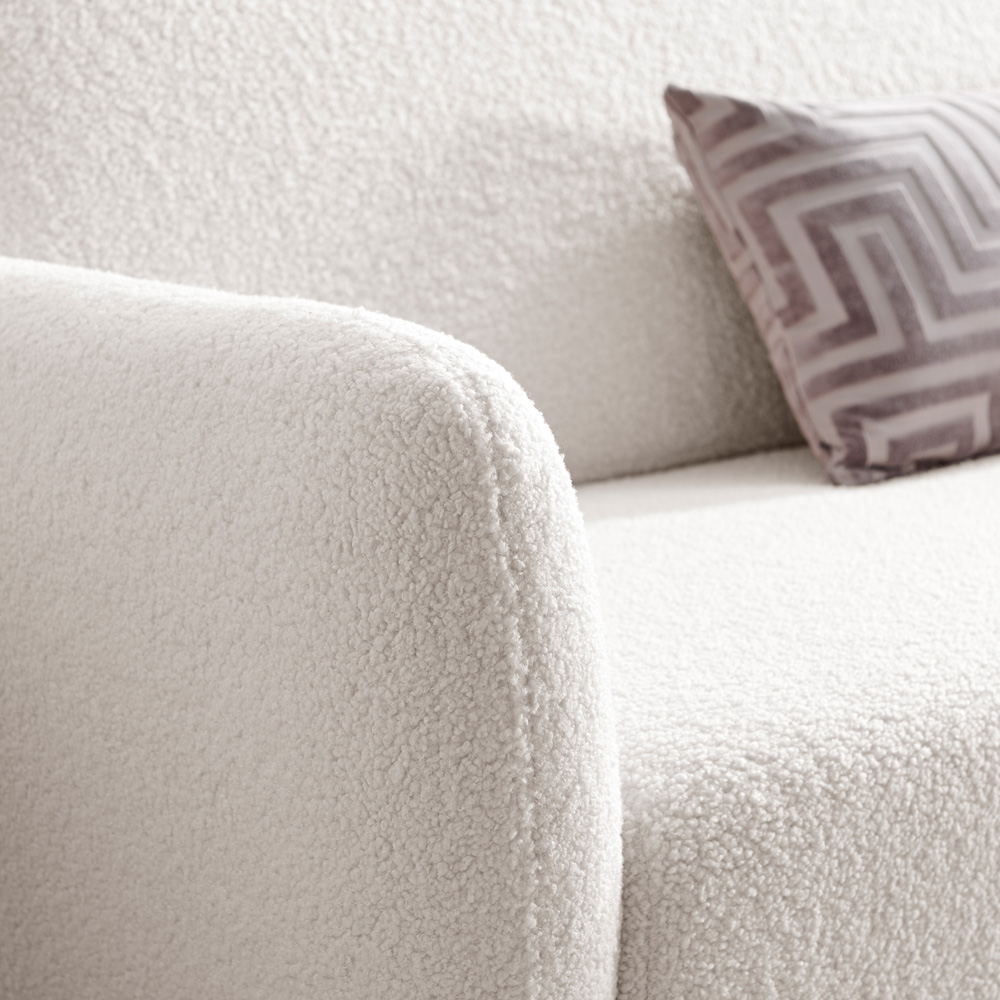 Furniturebox Terry 2 Seater White Boucle Sofa Image 2