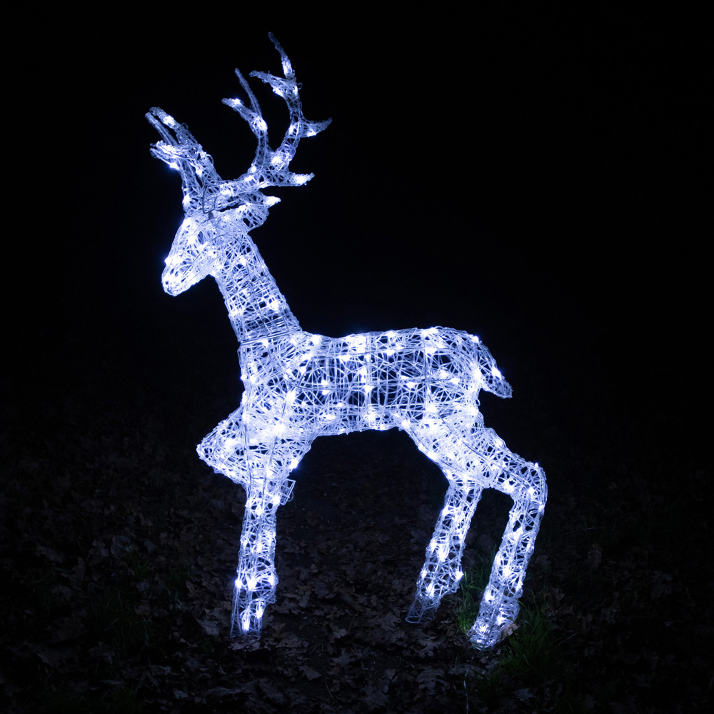 The Christmas Centre 200 LED Soft Acrylic Light-Up Stag Reindeer 4.4ft Image 2