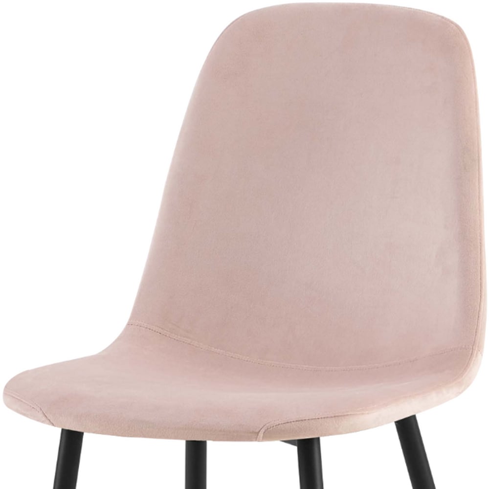 DS Living Luxe Set of 2 Heavenly Pink Dining Chairs with Black Powder Legs Image 4
