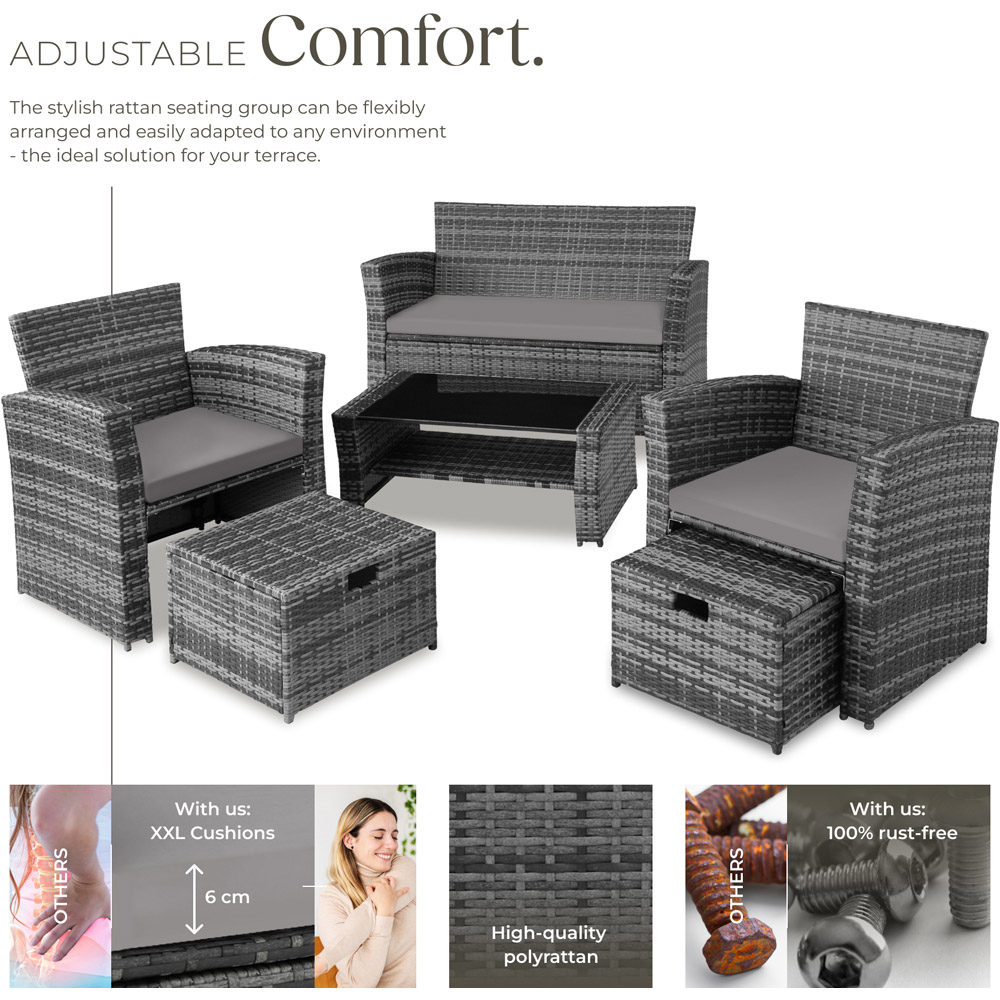 tectake Modena 4 Seater Grey Garden Furniture Set Image 7