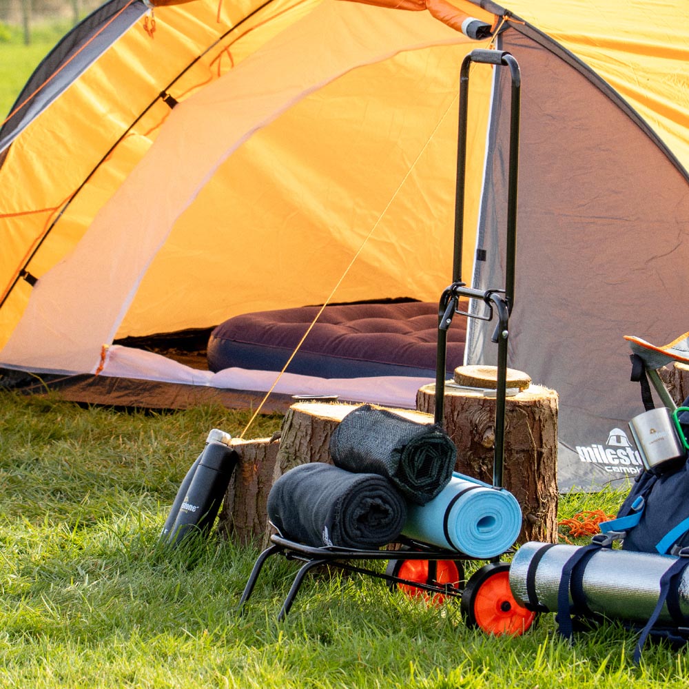 Milestone Camping Heavy Duty Steel Kit Trolley with Elastic Straps Image 2
