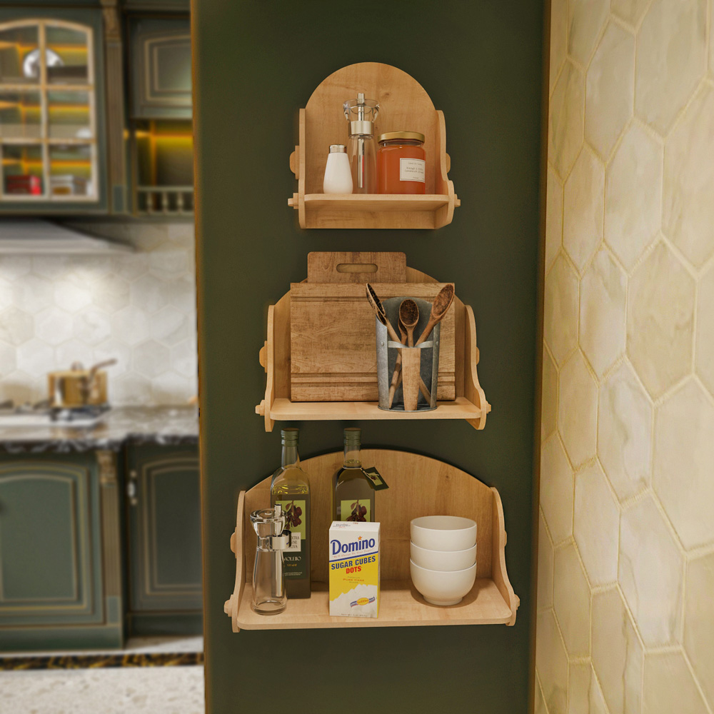 Decorotika Silya Set of 3 Wall Mounted Shelves Image 8