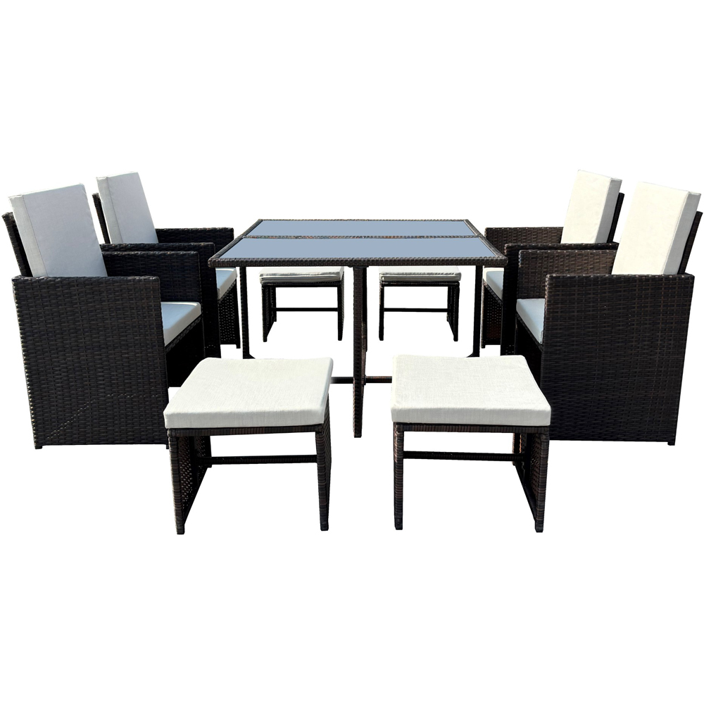 Artemis Home Giulia 8 Seater Brown Rattan Cube Garden Lounge Set Image 2