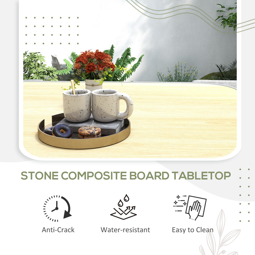 Outsunny 4 Seater PE Rattan Dining Set Grey Image 6