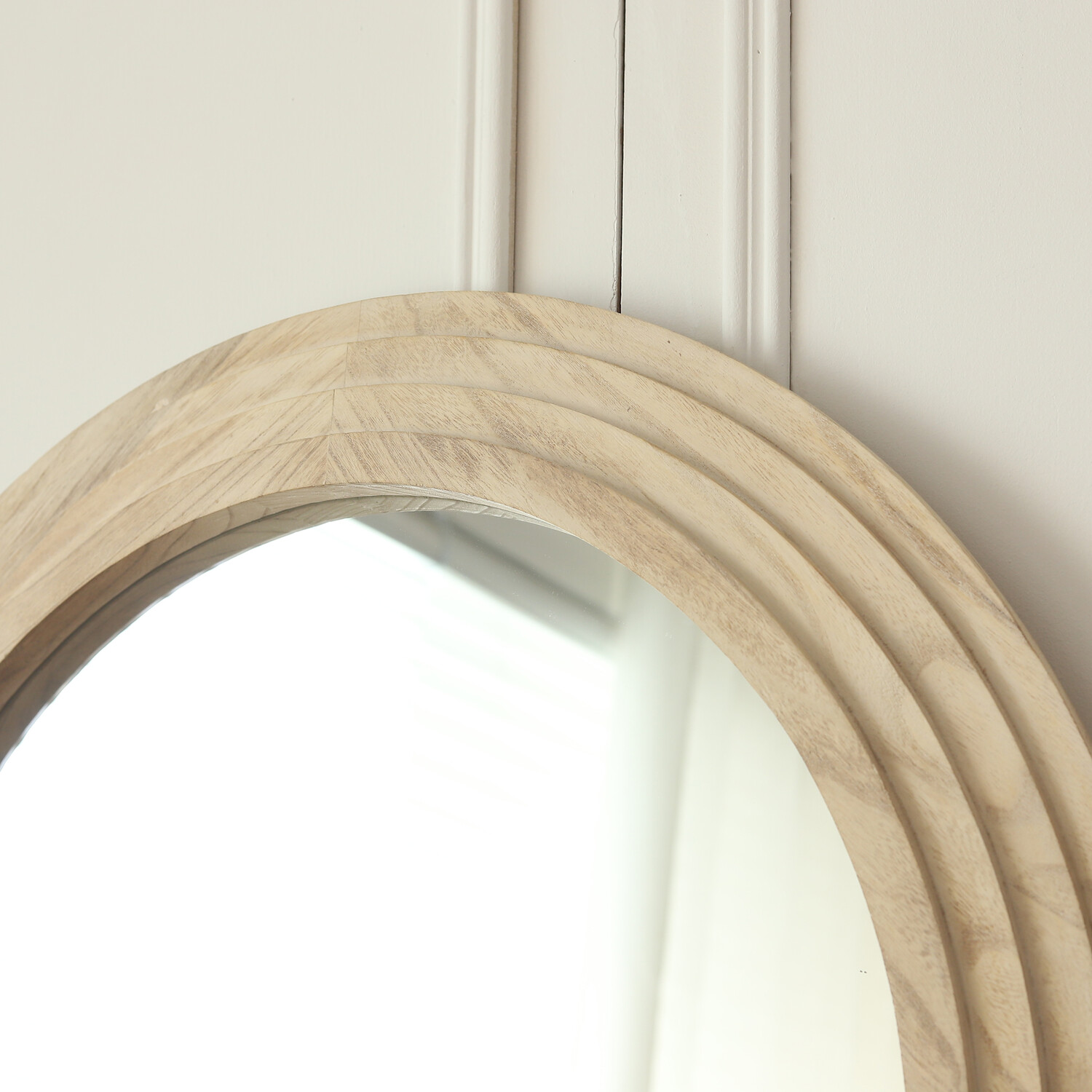 Evie Ridged Arch Lean To Mirror   Washed Wood Image 4