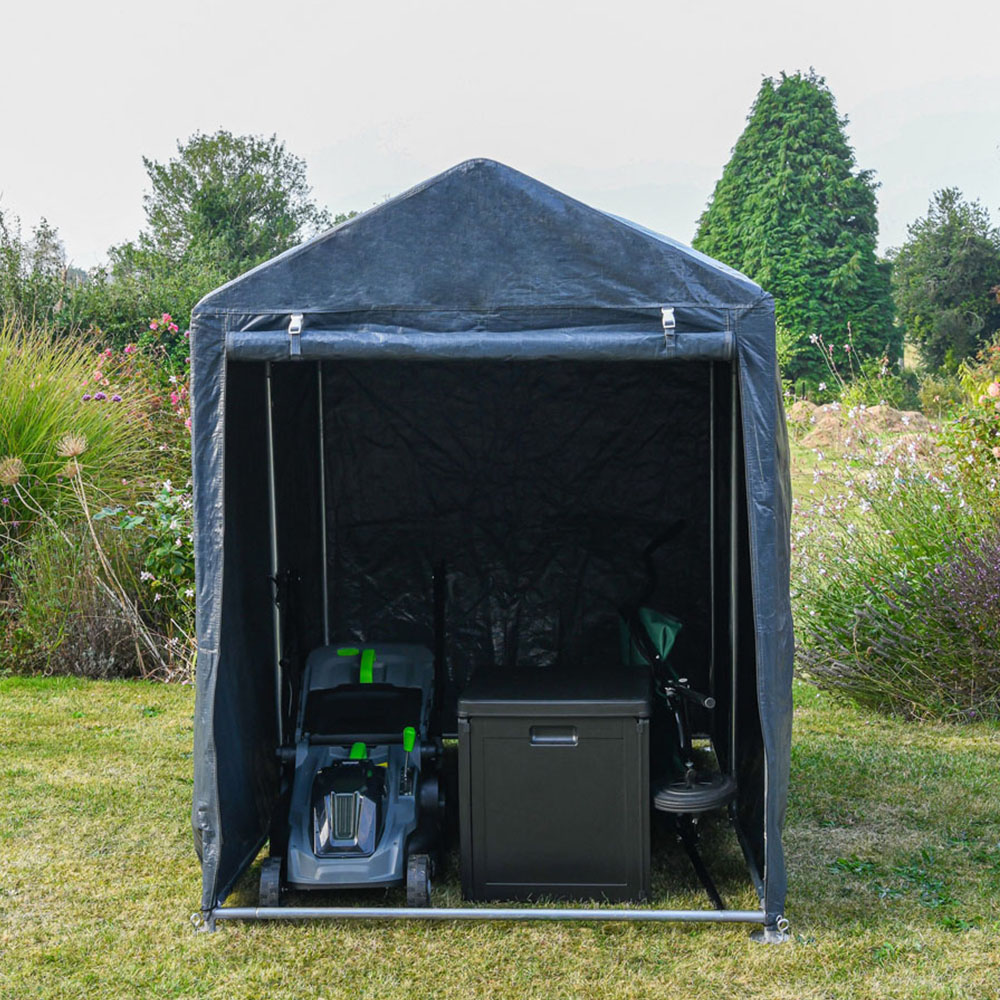 Garden Gear 4 x 6ft Dark Grey Heavy Duty PE Cover Garden Shed Image 3