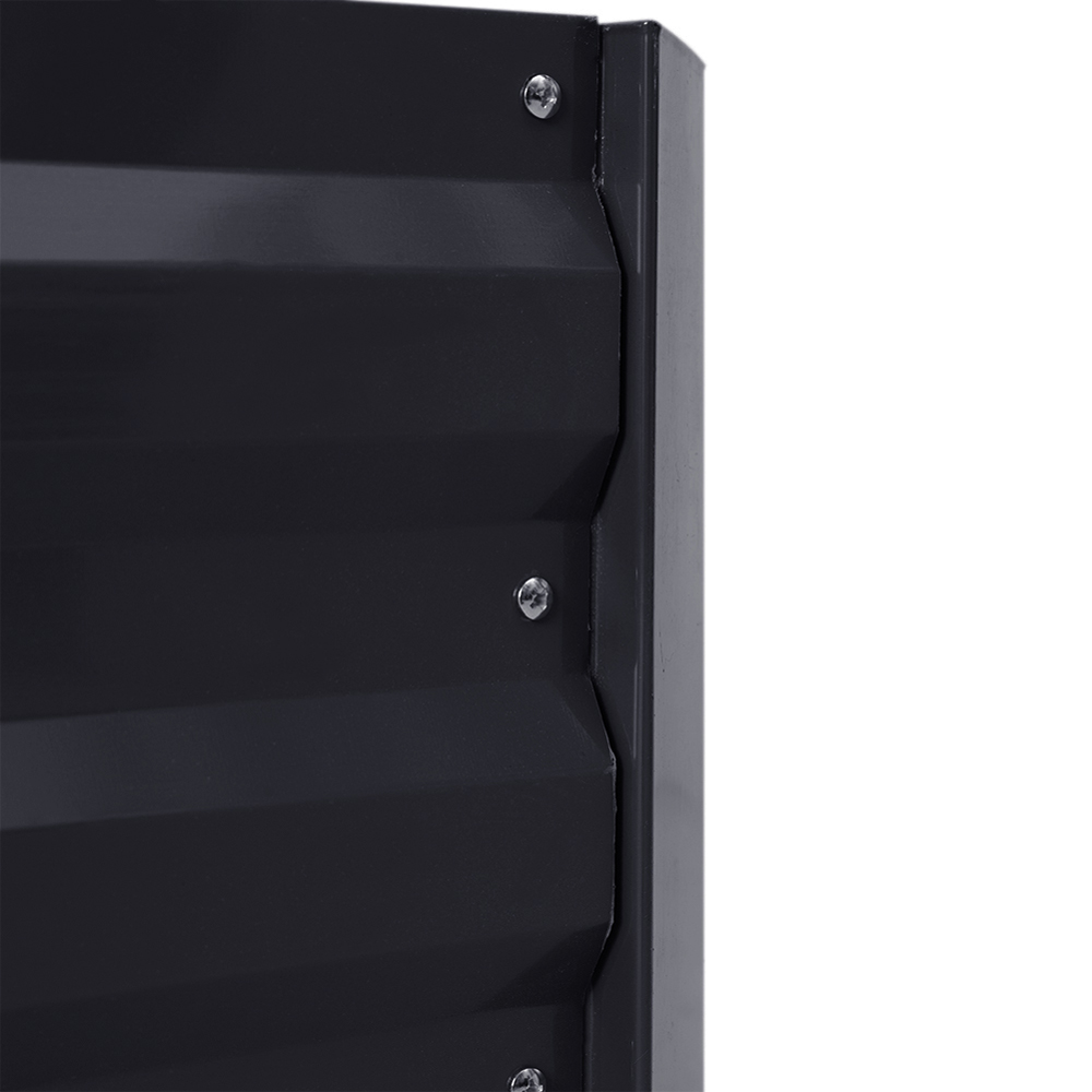 Living and Home Charcoal Black Galvanized Steel Outdoor Garden Bed 100 x 100cm Image 7