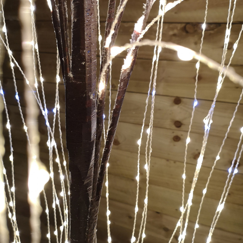 Samuel Alexander 600 Warm White LED Brown Flocked Willow Tree 5.9ft Image 3
