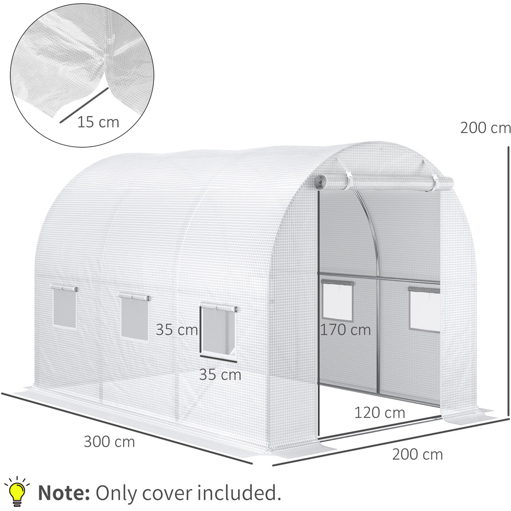 Outsunny White 10 x 6.5ft Replacement Greenhouse Cover Image 8