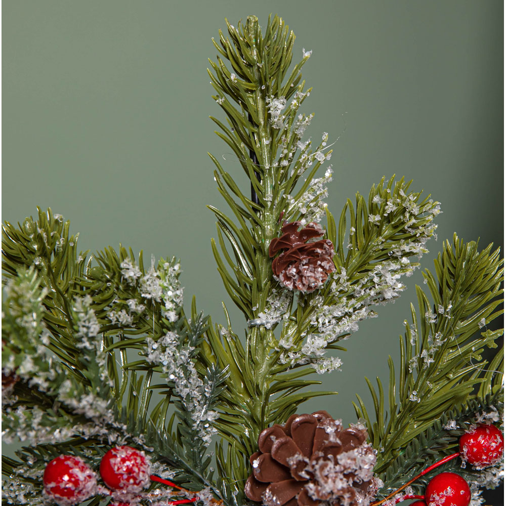 Samuel Alexander Red Berries Pinecones Frosted Foliage Christmas Tree Topper 33cm Image 4