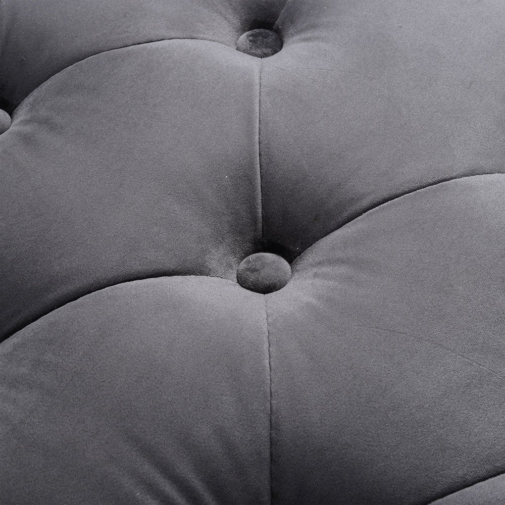 Living and Home Grey Upholstered Flip Top Storage Bench with Side Arms Image 6