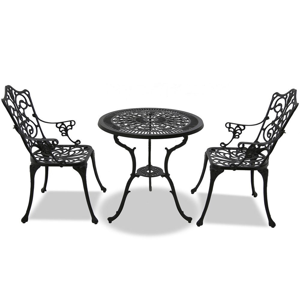 Centurion Supports Tabreez Aluminium 2 Seater Lounge Set Black Image 3