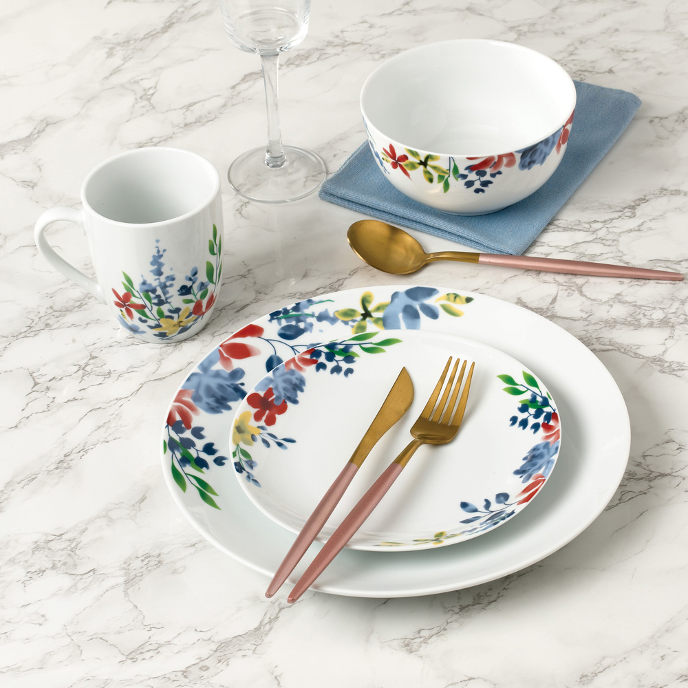 Waterside Watercolour Floral 16 Piece Dinner Set Image 2