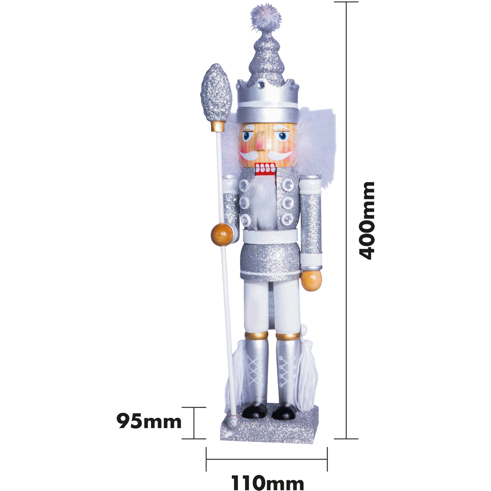 St Helens Silver Glitter Nutcracker 40cm Image 7